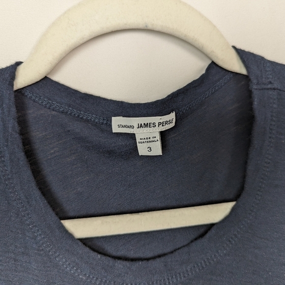 Standard JAMES PERSE sz. 3/L Dress Midi Tee Shirt Slub Knit Dress Cotton Modal - Picture 5 of 7